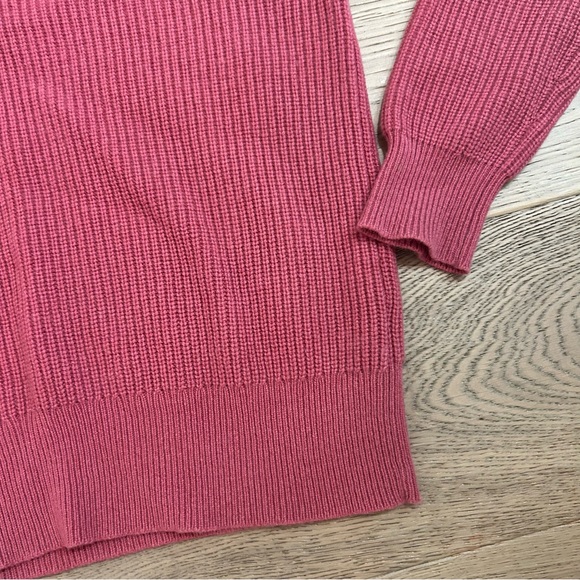 Theory Pink Cashmere Rib Half Zip Sweater - Picture 7 of 10